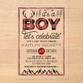 Das ist ein Junge! Rustikale Karierte Lumberjack B Acryleinladungen (Vorderseite)