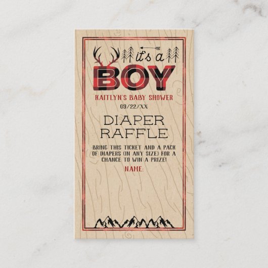 Das ist ein Junge! Rustikale Karierte Lumberjack B Begleitkarte (Vorderseite)