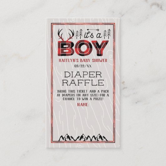 Das ist ein Junge! Rustikale Karierte Lumberjack B Begleitkarte (Vorderseite)