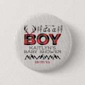 Das ist ein Junge! Rustikale Karierte Lumberjack B Button (Vorderseite)