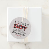 Das ist ein Junge! Rustikale Karierte Lumberjack B Geschenkanhänger (Beispiel)