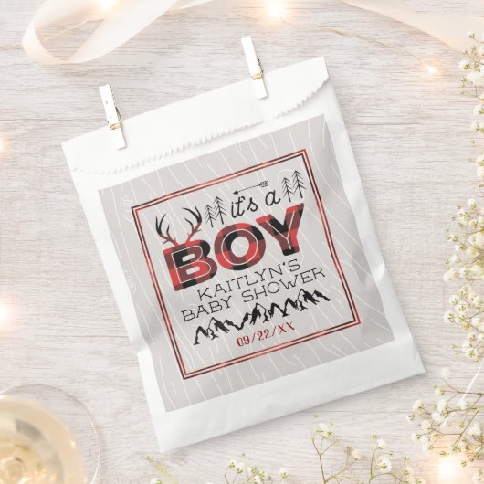 Das ist ein Junge! Rustikale Karierte Lumberjack B Geschenktütchen (Ausgeschnitten)