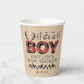 Das ist ein Junge! Rustikale Karierte Lumberjack B Pappbecher (Rückseite)