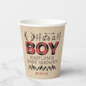 Das ist ein Junge! Rustikale Karierte Lumberjack B Pappbecher (Vorderseite)