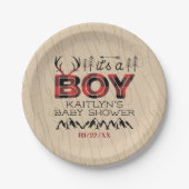 Das ist ein Junge! Rustikale Karierte Lumberjack B Pappteller (Vorderseite)