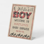 Das ist ein Junge! Rustikale Karierte Lumberjack B Sockelschild (Vorderseite)