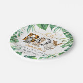 Das ist ein Junge! Safari Baby Shower Plate Pappteller (Schrägansicht)