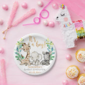 Das ist ein Junge! Safari Baby Shower Plate Pappteller (Party)