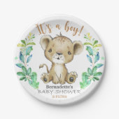 Das ist ein Junge! Safari Lion Baby Shower Plate Pappteller (Vorderseite)