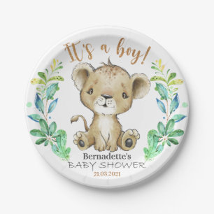 Das ist ein Junge! Safari Lion Baby Shower Plate Pappteller