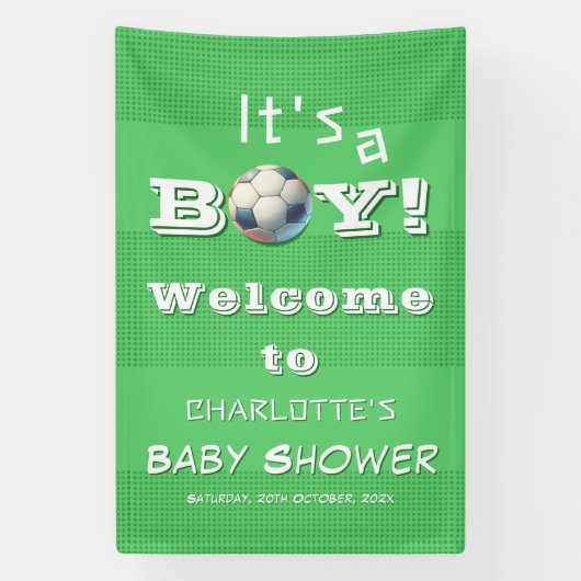 Das ist ein Junge! Sport Football Baby Dusche Banner (Vertikal)
