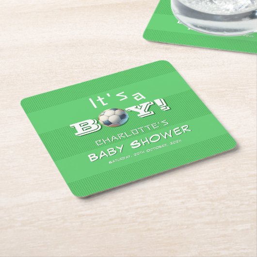 Das ist ein Junge! Sport Football Baby Dusche Rechteckiger Pappuntersetzer (angewinkelt)
