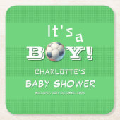 Das ist ein Junge! Sport Football Baby Dusche Rechteckiger Pappuntersetzer (Vorderseite)