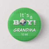 Das ist ein Junge! Sport Football Oma-to-be Button (Vorderseite)