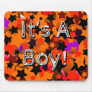 Das ist ein Junge! Stars Orange Mousepad