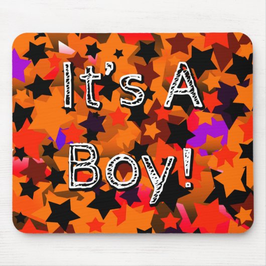 Das ist ein Junge! Stars Orange Mousepad (Vorne)