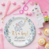 Das ist ein Junge! Sweet Elephant Baby Shower Part Pappteller (Party)