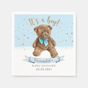 Das ist ein Junge! Teddy Bear Baby Dusche Serviette