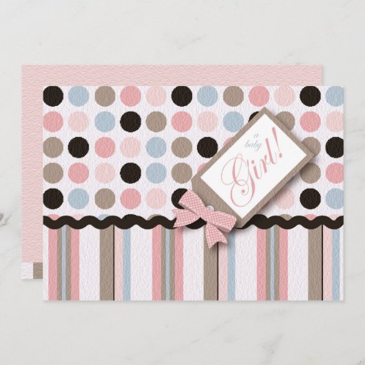 Das ist ein Mädchen!Einladung Einladung (Vorne/Hinten)