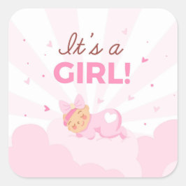 Das ist ein Mädchen Quadratischer Aufkleber