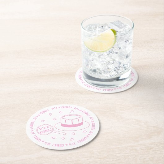 Das ist ein Mädchen! Runder Pappuntersetzer (Vor Ort)