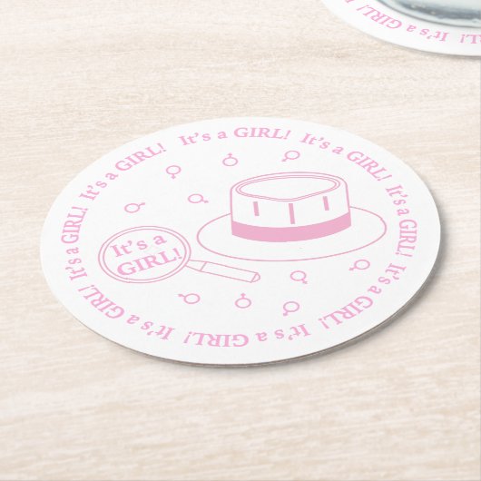 Das ist ein Mädchen! Runder Pappuntersetzer (Angewinkelt)