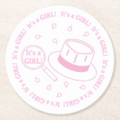 Das ist ein Mädchen! Runder Pappuntersetzer (Vorderseite)