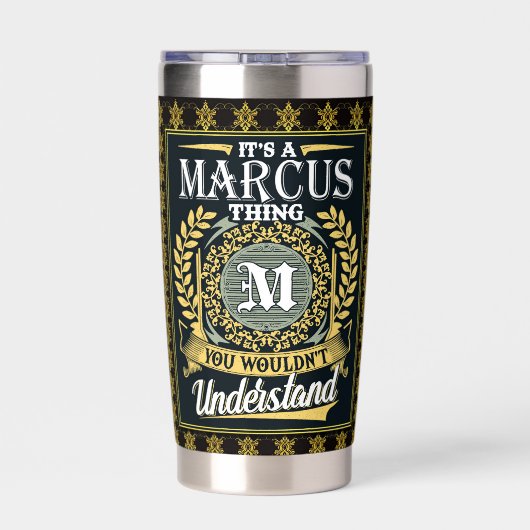 Das ist ein Marcus, das man nicht verstehen konnte Thermobecher (Rückseite)