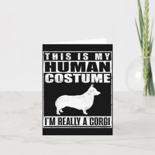 Das ist ein menschliches Kostüm ein Corgi Hund Hal Karte