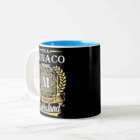 Das ist ein Monaco, das man nicht verstehen konnte Zweifarbige Tasse (Vorderseite Links)