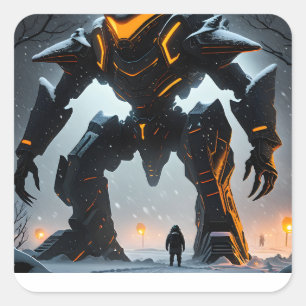 Das ist ein Monster von Alien-Soldaten, gefangen i Quadratischer Aufkleber