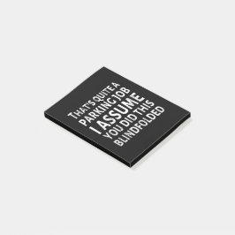 Das ist ein Parkjob - Schlechtes Parken Post-it Klebezettel