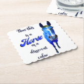 Das ist ein Pferd mit einer anderen Farbe in Blau Untersetzer (angewinkelt)