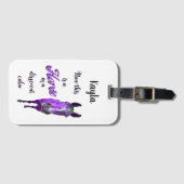 Das ist ein Pferd mit einer anderen Farbe Lila Gepäckanhänger (Vorderseite (Horizontal))