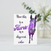 Das ist ein Pferd mit einer anderen Farbe Lila Postkarte (Stehend Vorderseite)