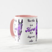 Das ist ein Pferd mit einer anderen Farbe Lila Tasse (Vorderseite Links)