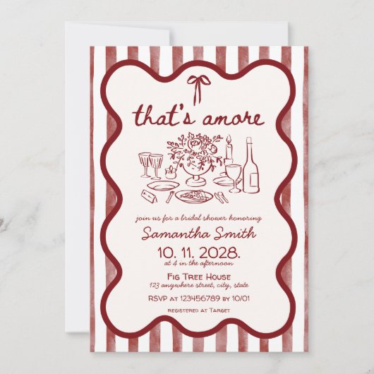 Das ist ein Pizza Dinner Brautparty Handgezeichnet Einladung (Vorderseite)