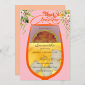 Das ist ein rosa tropisches Aperol-Brautparty Einladung (Vorne/Hinten)