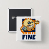 Das ist ein schöner Cartoon der globalen Erwärmung Button (Vorne & Hinten)