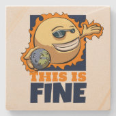 Das ist ein schöner Cartoon der globalen Erwärmung Steinuntersetzer (Vorderseite)