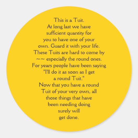 Das ist ein Tuit. Runder Aufkleber (Vorderseite)