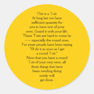 Das ist ein Tuit. Runder Aufkleber