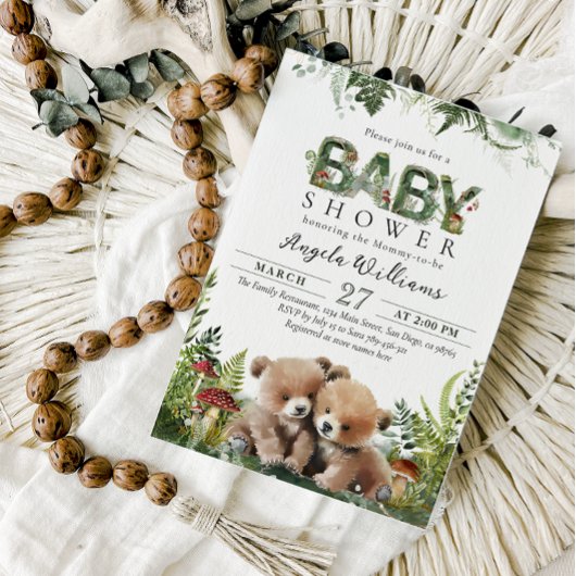 Das ist ein Twins Adventure Woodland Bears Baby Du Einladung