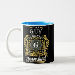Das ist ein Typ, den man nicht verstehen konnte Zweifarbige Tasse