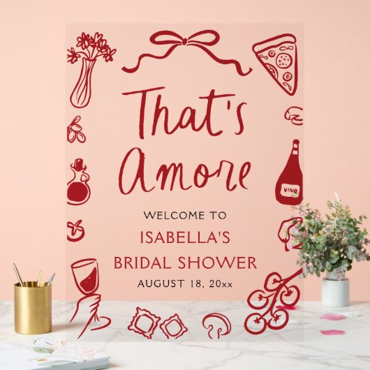 Das ist ein weiteres italienisches Rotes Brautpart Acrylschild (Hochzeit)