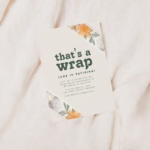 Das ist ein Wrap Floral Rente Party Einladung