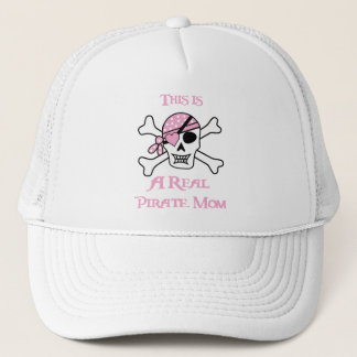 Das ist eine echte PiratenMama - Pink Skull Truckerkappe
