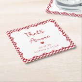 Das ist eine eher italienische Personalisierte Rot Rechteckiger Pappuntersetzer (angewinkelt)