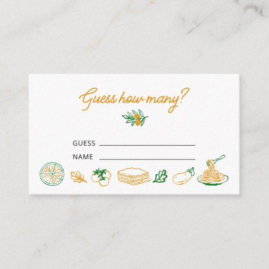 Das ist eine eher rustikale italienische Schätzung Begleitkarte (Vorderseite)