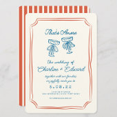 Das ist eine Funky Zeichnend Hochzeit mit Handschr Einladung